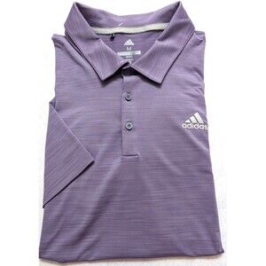 Adidas Mens Polo Golf Shirt M Short Sleeve Light Purple